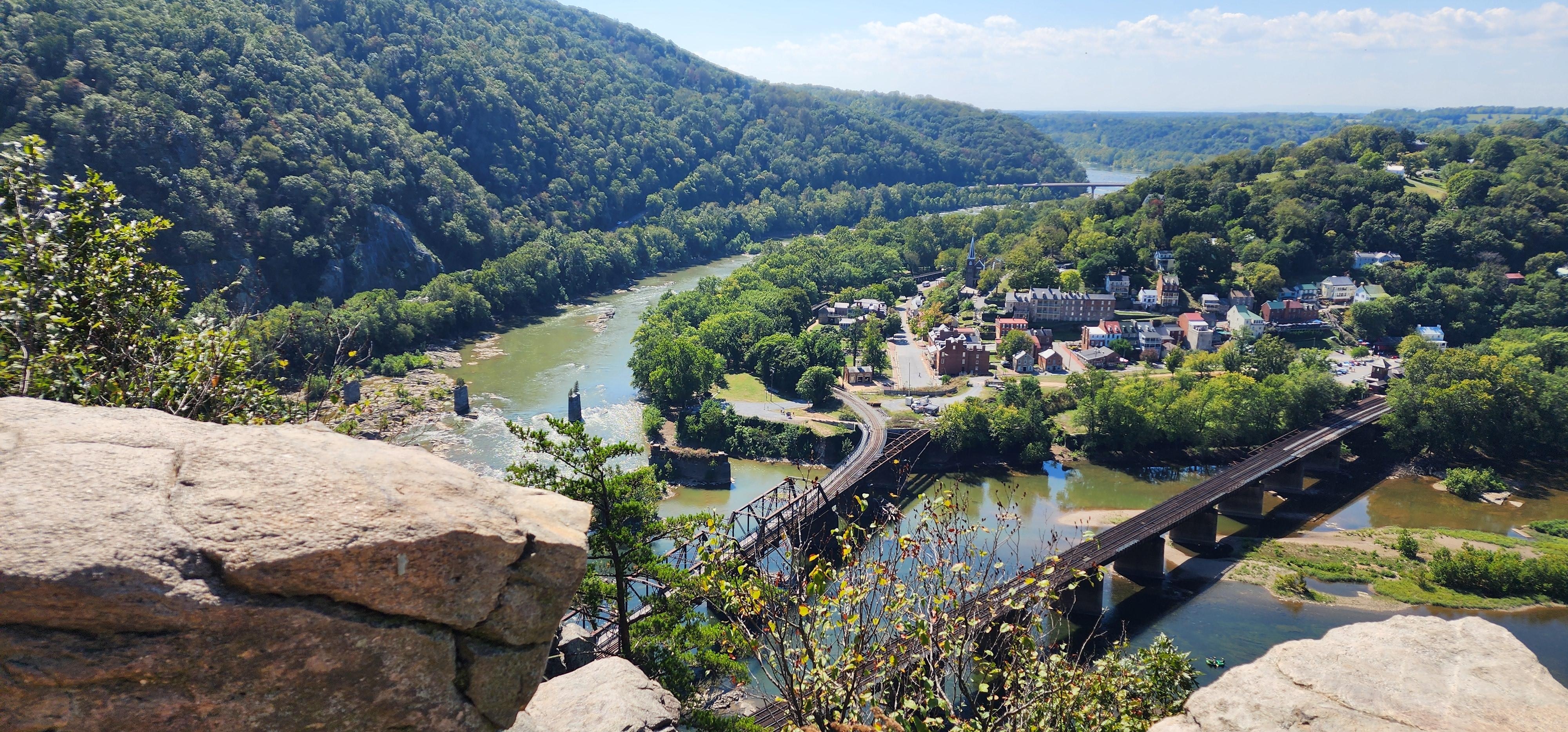 A view of Harpers Ferry from the Maryland Heights Trail