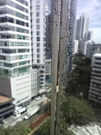 There is a gap between the glasses from which rain and dust and of course noise get in