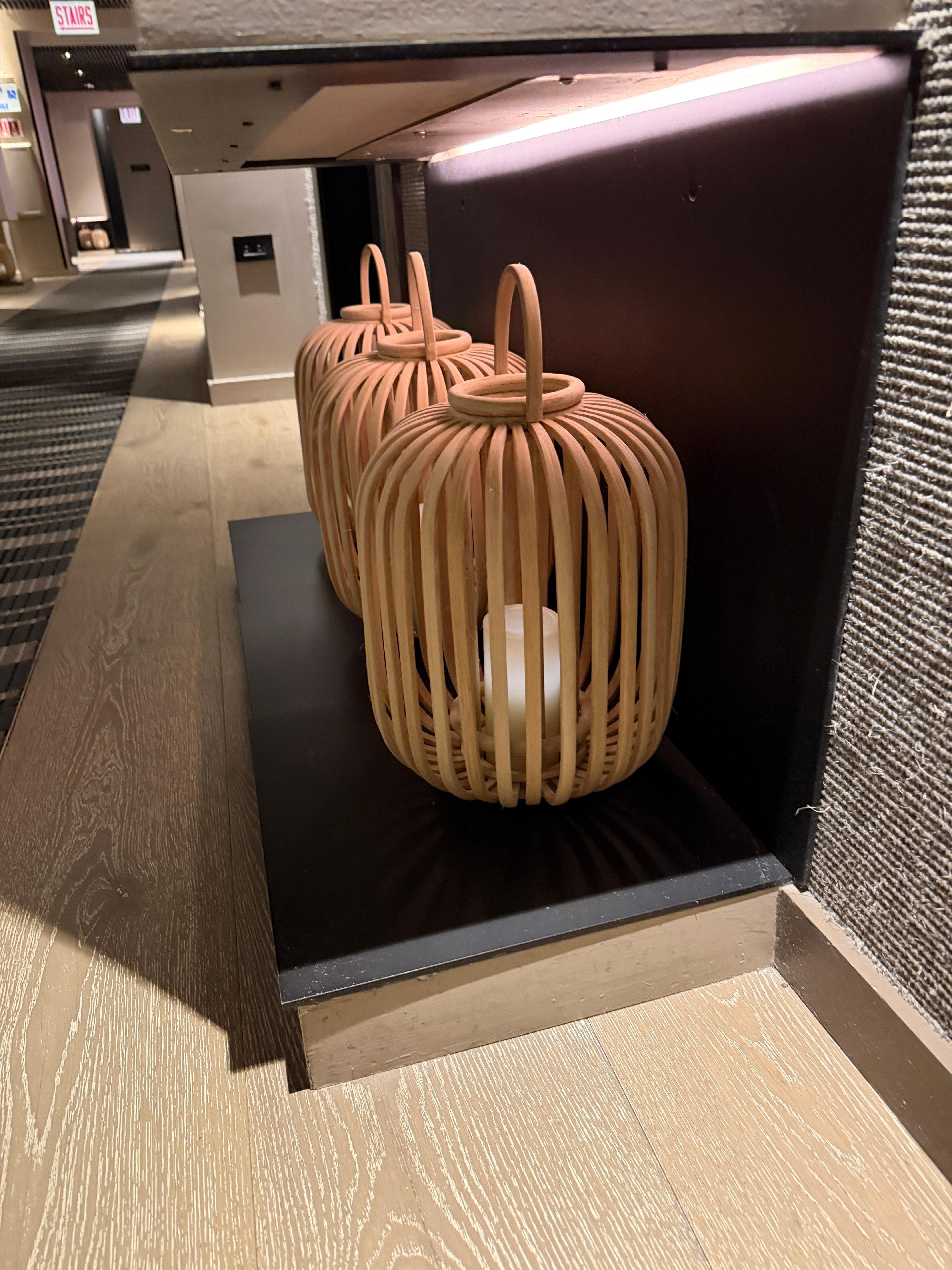 Lamps along hallways 