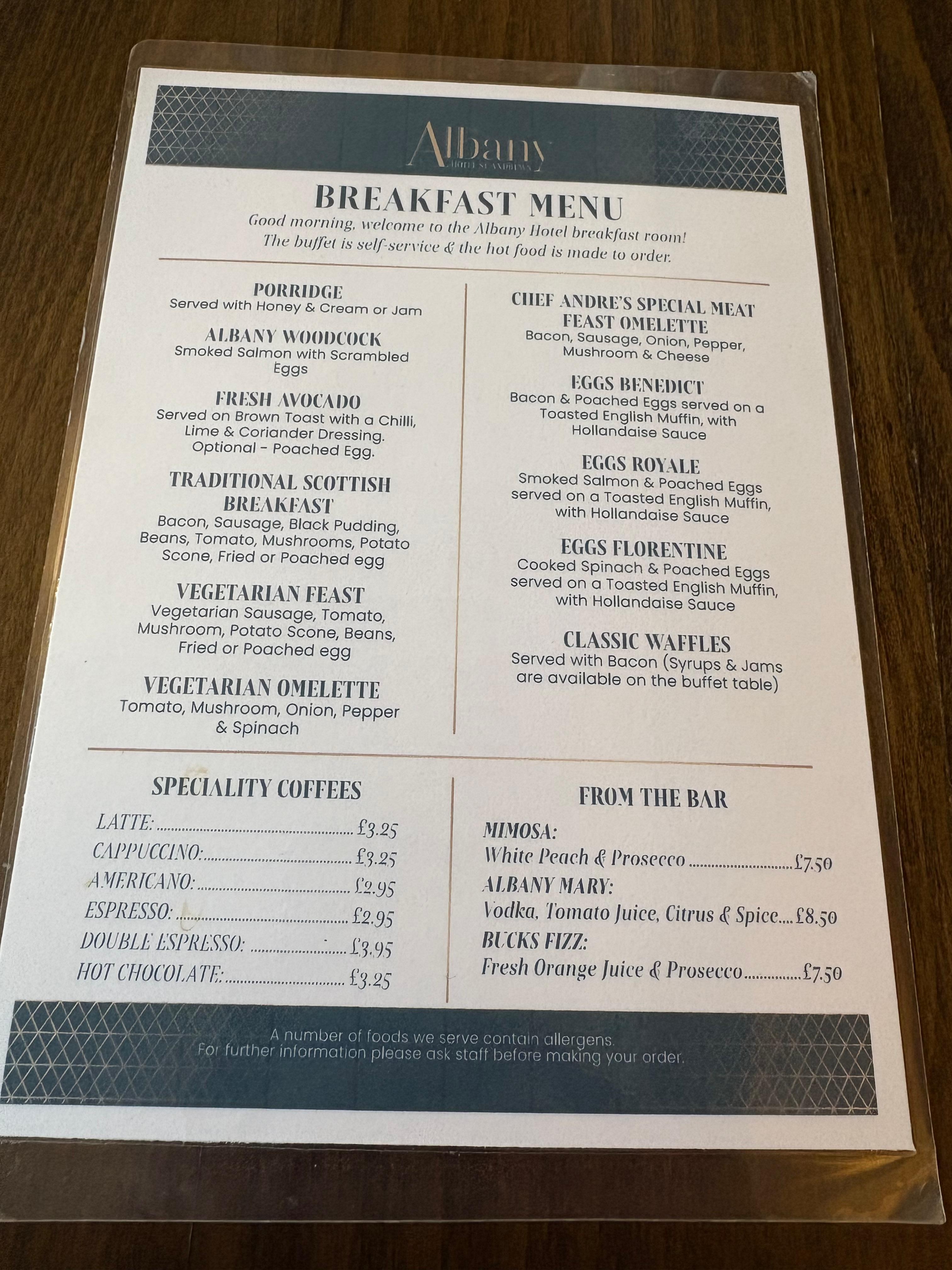 Breakfast menu!
