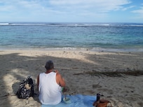 The nearby beach near the edgewater resort