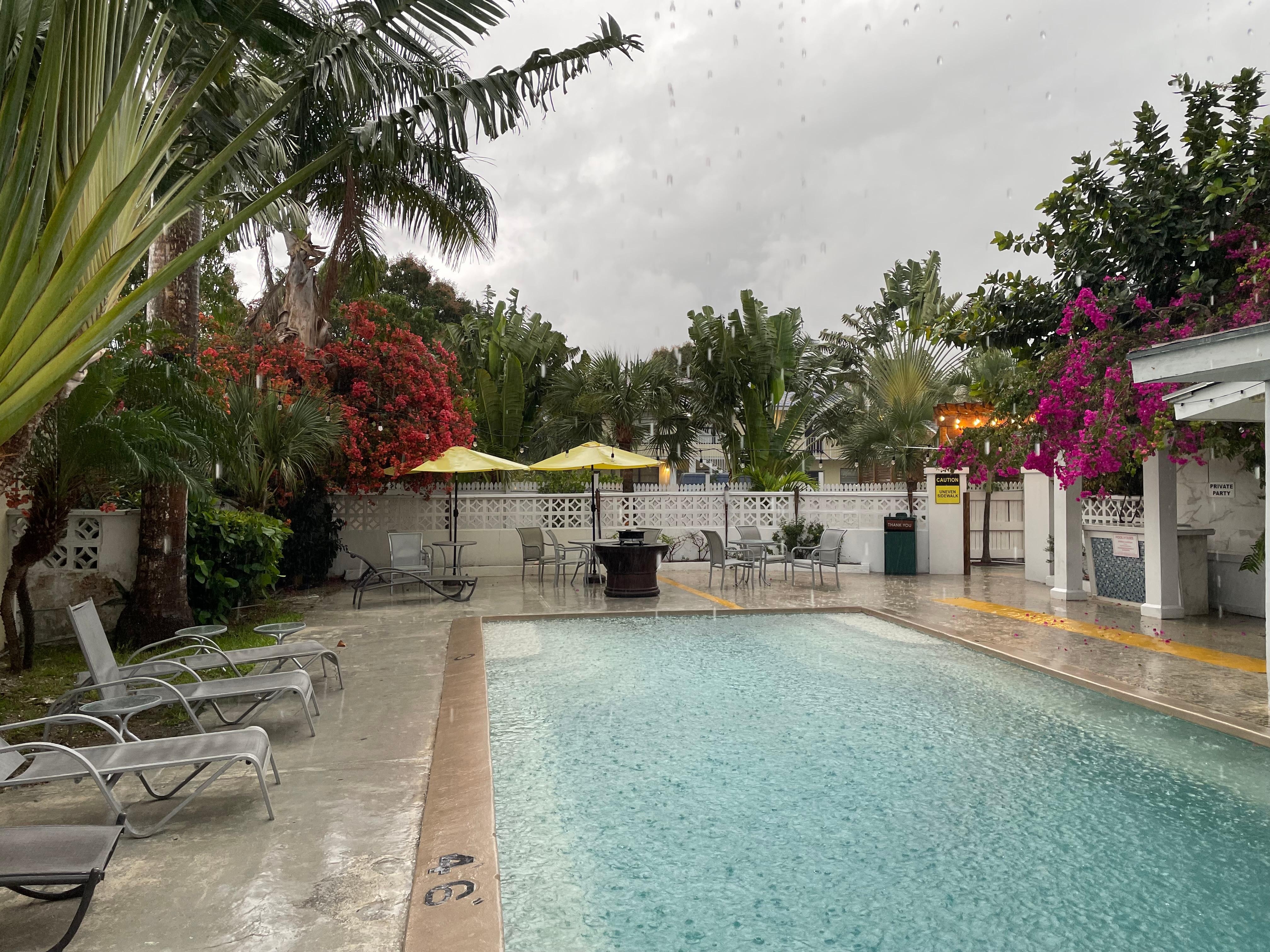 The pool is nice even when it’s raining!
