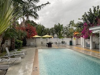 The pool is nice even when itâs raining!