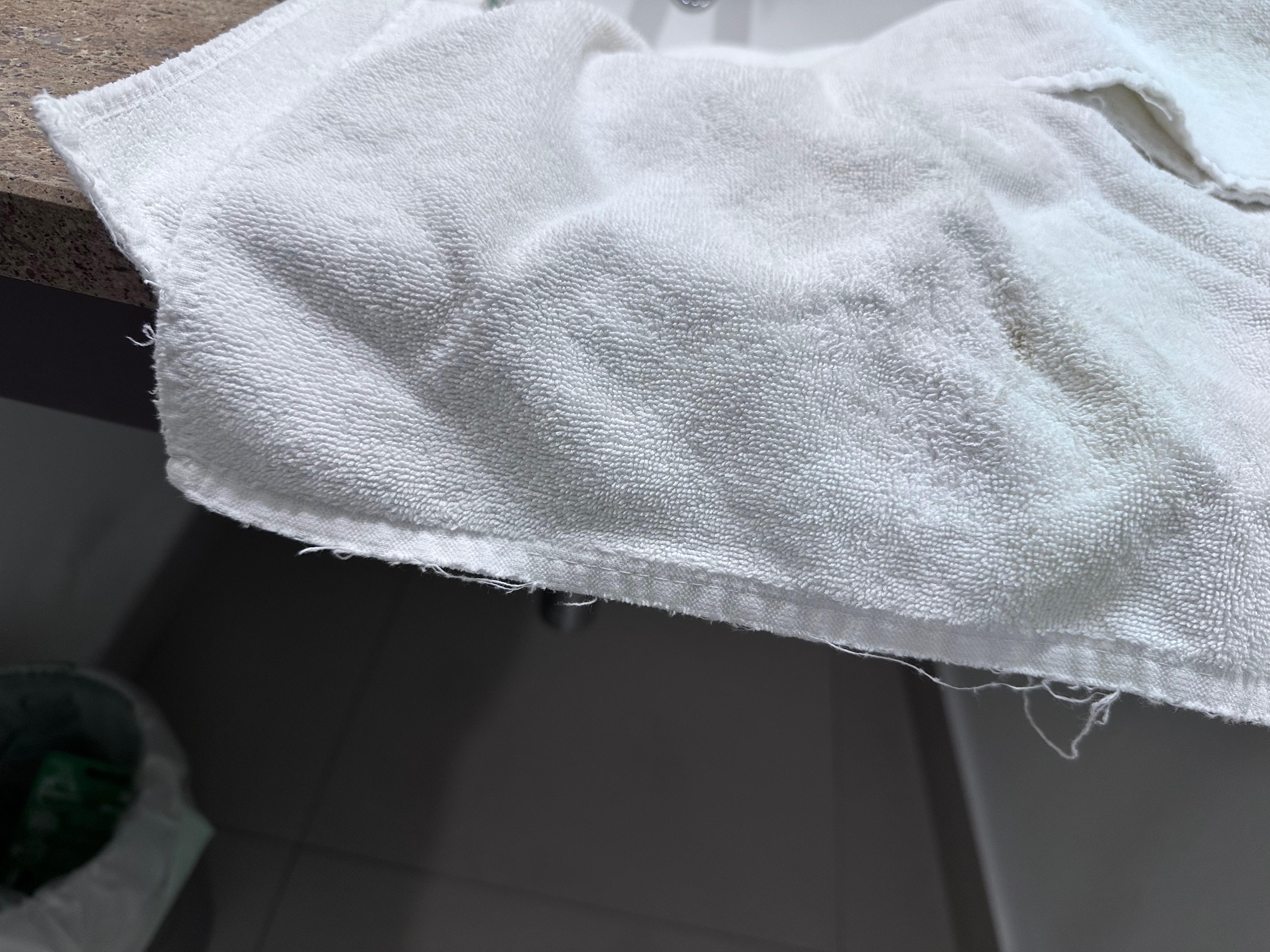 Frayed, thin old towel