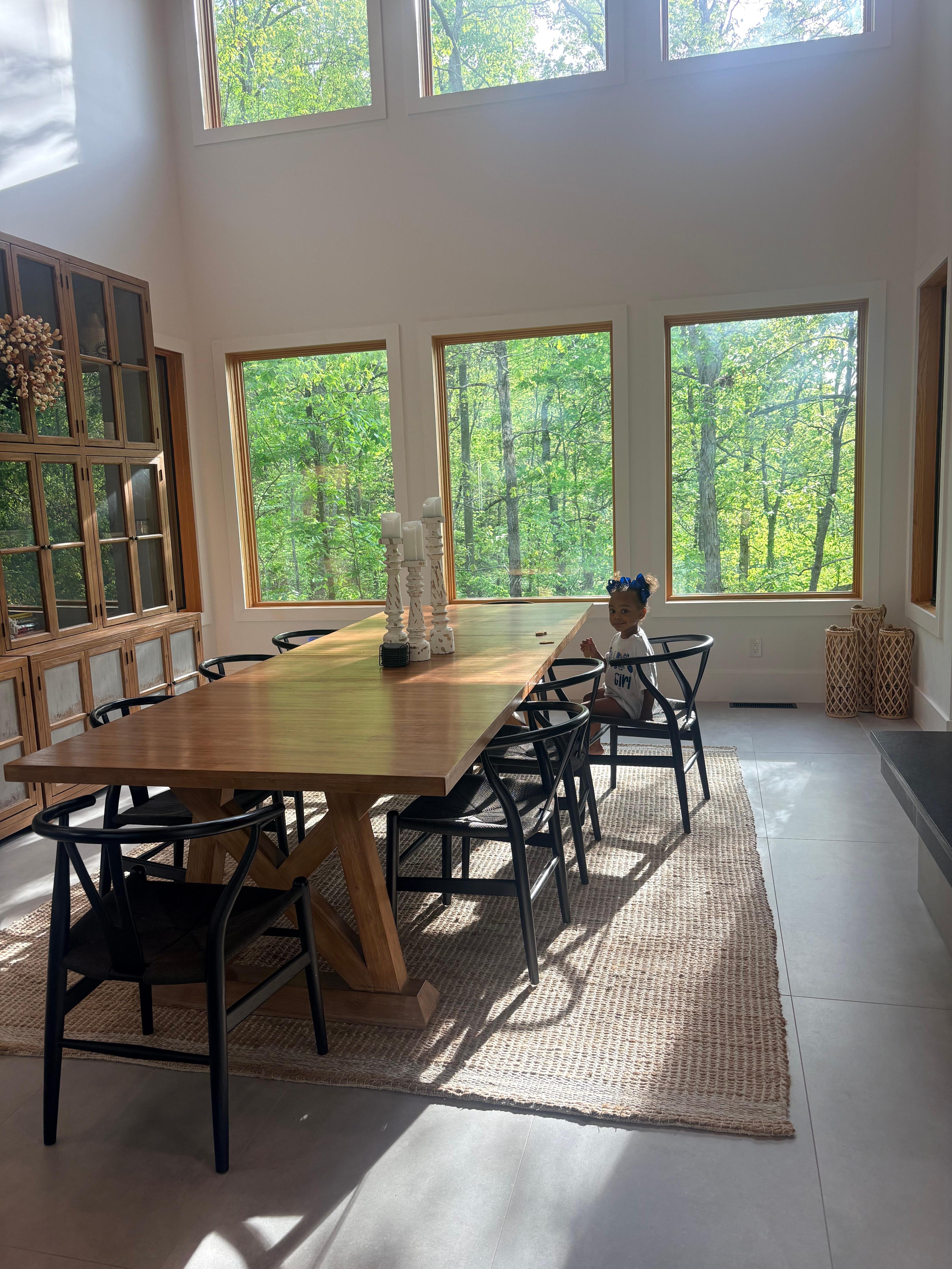 Arrival day! First thing our toddler wanted to do was sit and eat dinner together! 