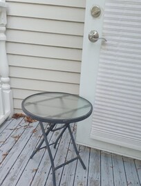 Outside balcony is accessed from the bedroom