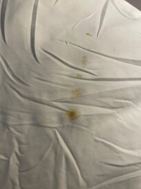 Contaminated sheets was put on the bed!