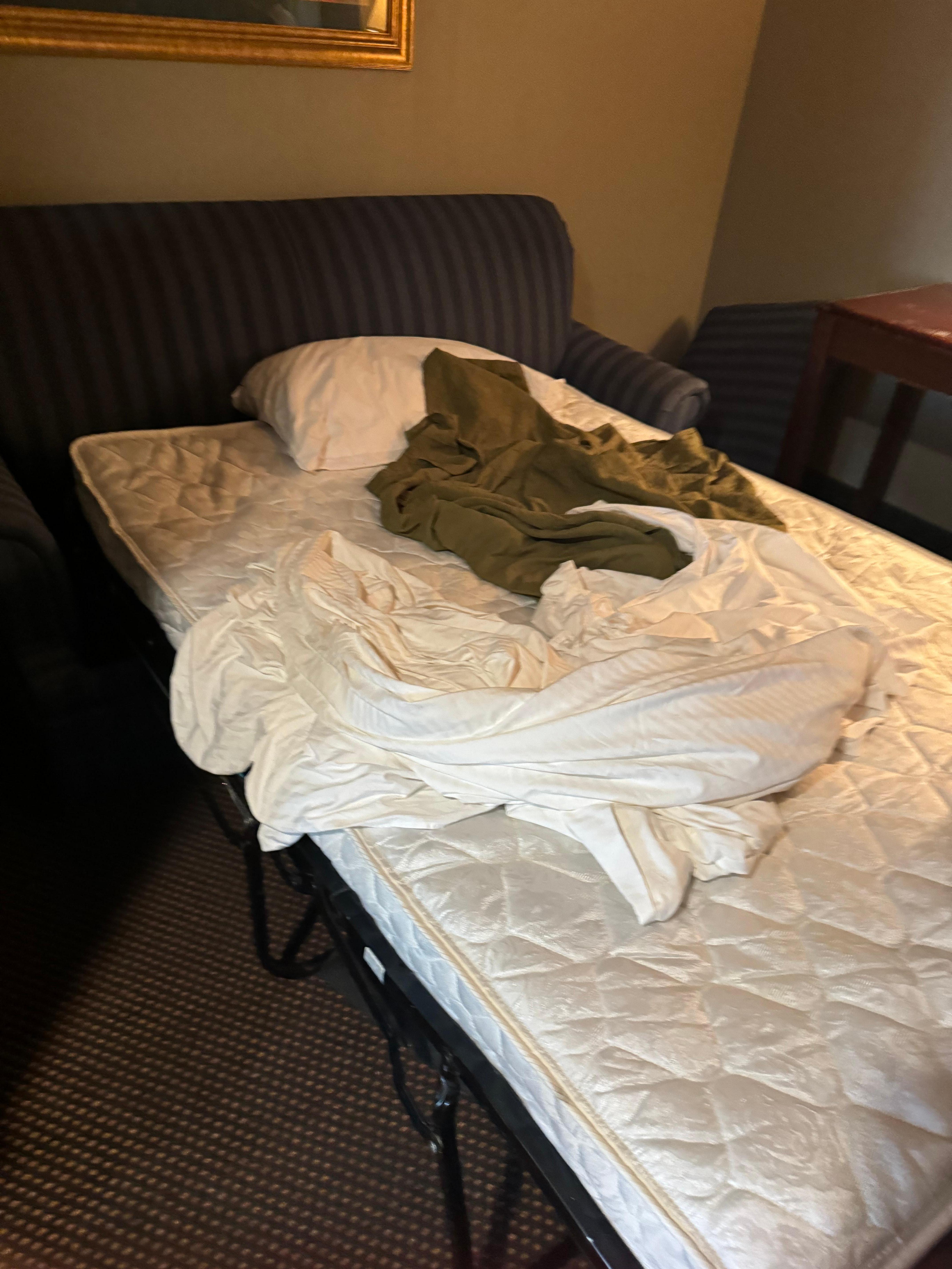 Unmade bed