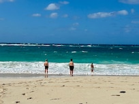 Beach 2 minute walk from condos