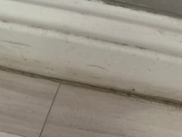 Filthy floor and baseboards