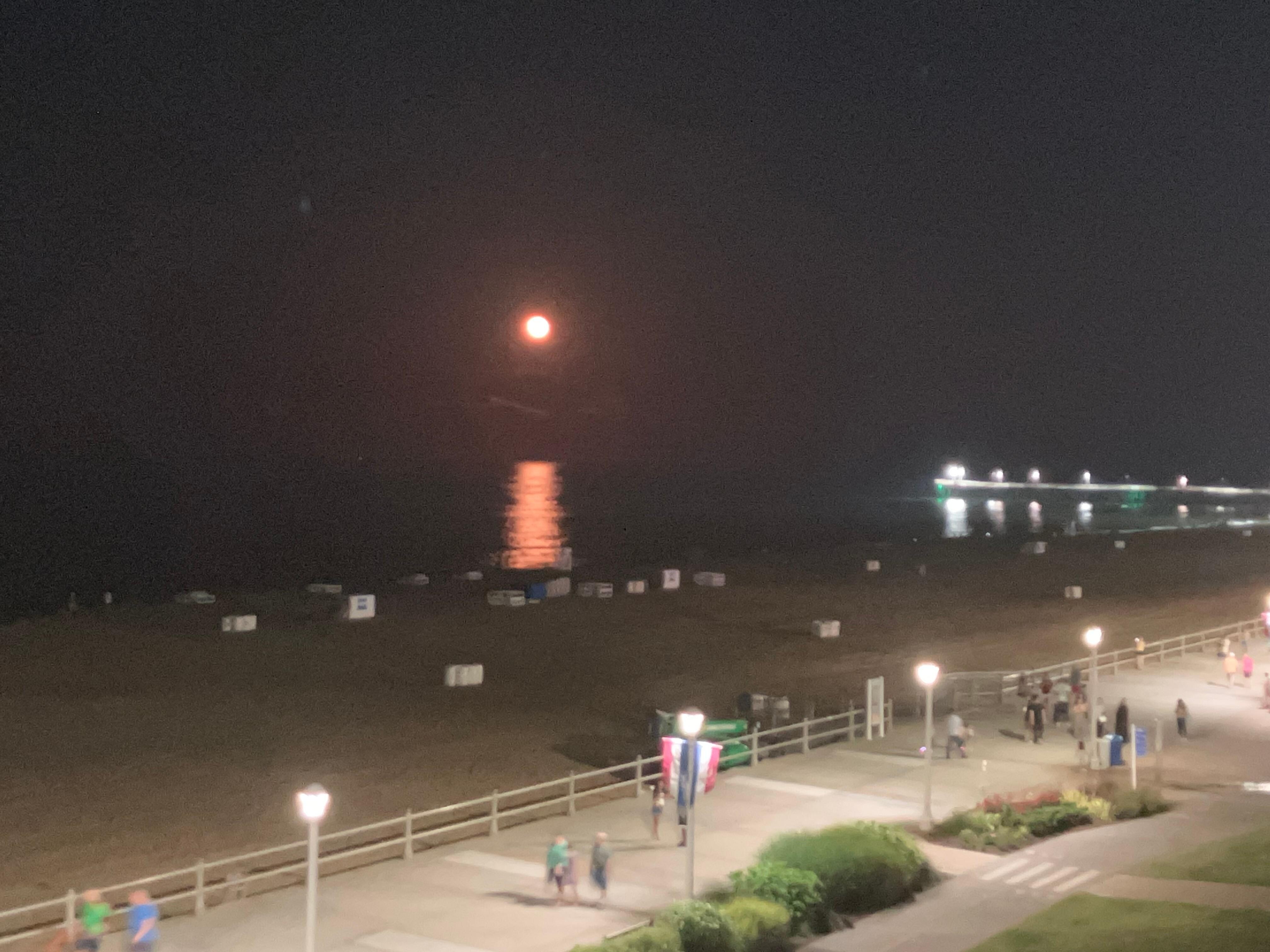 View from fourth floor, moon rise!