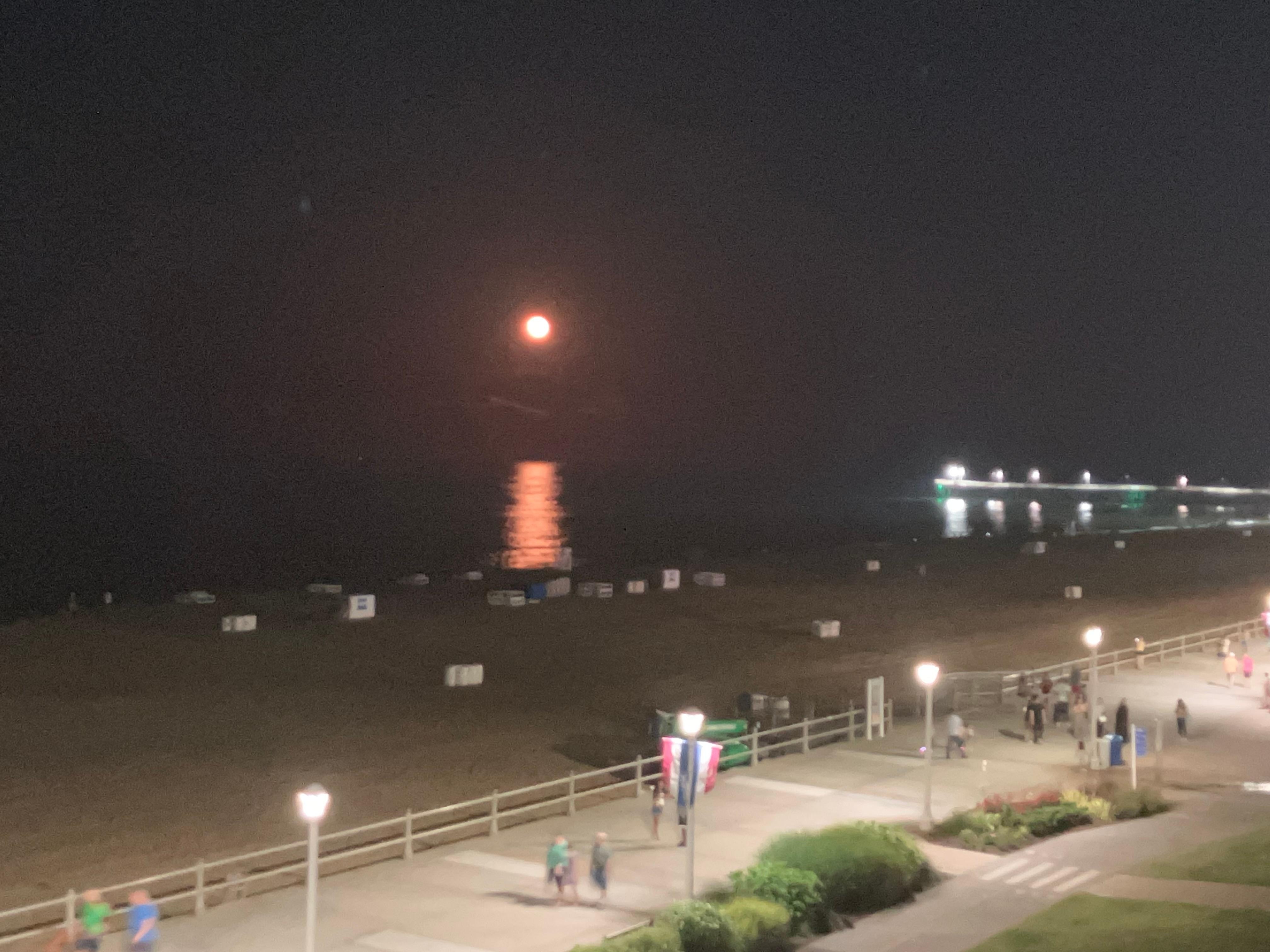 View from fourth floor, moon rise!
