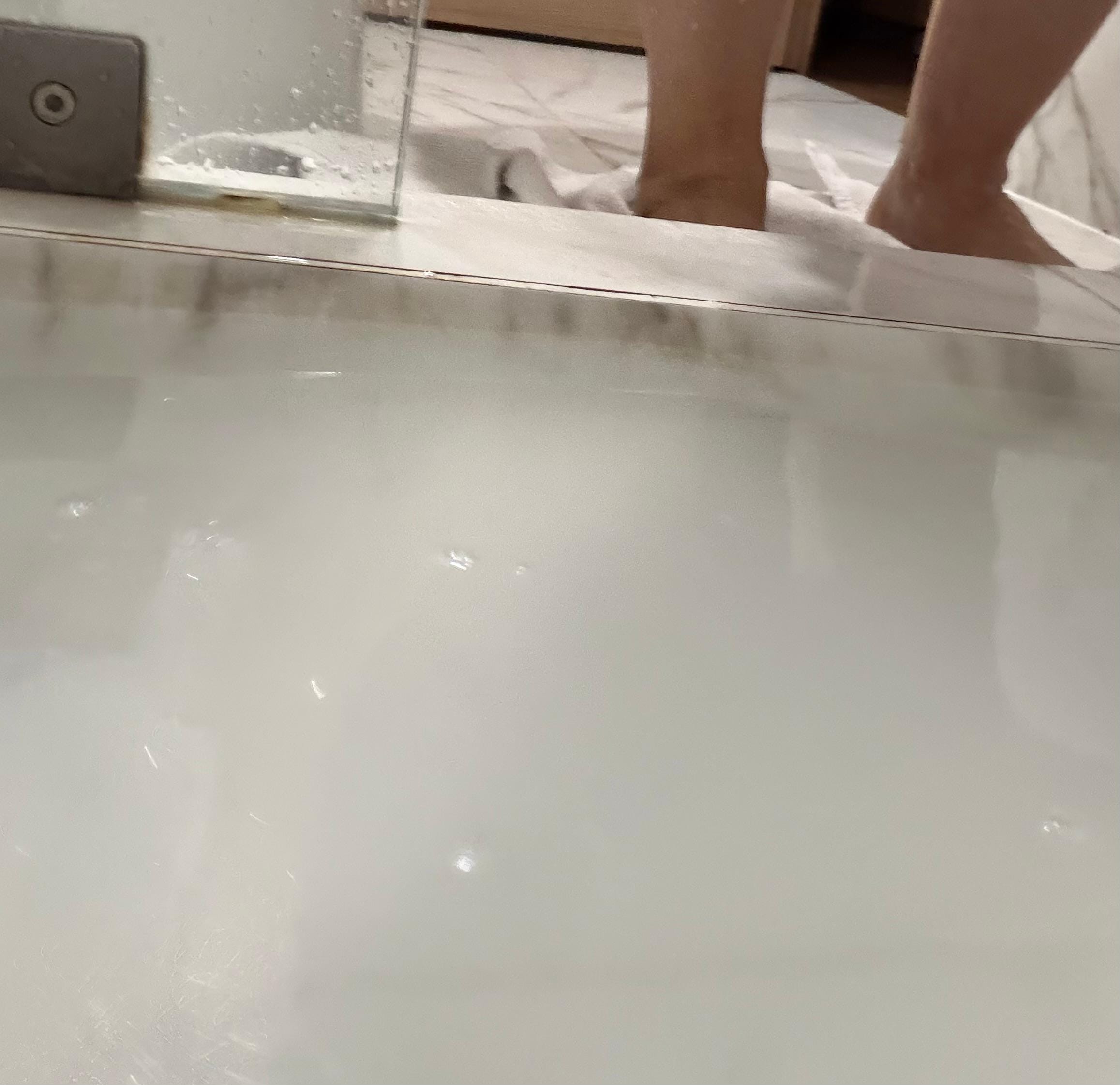 Nearly overflowed after 3 minutes in the shower. 