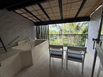 Balcony with bath tub