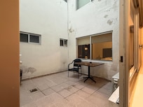 Light well seen from entry, towards sleeping area.