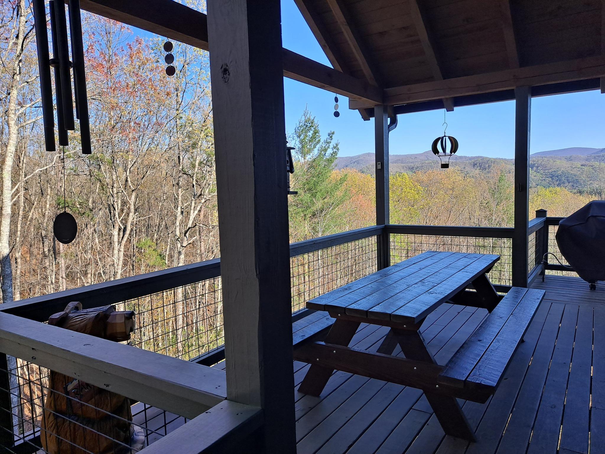 Front porch with soothing windchimes.