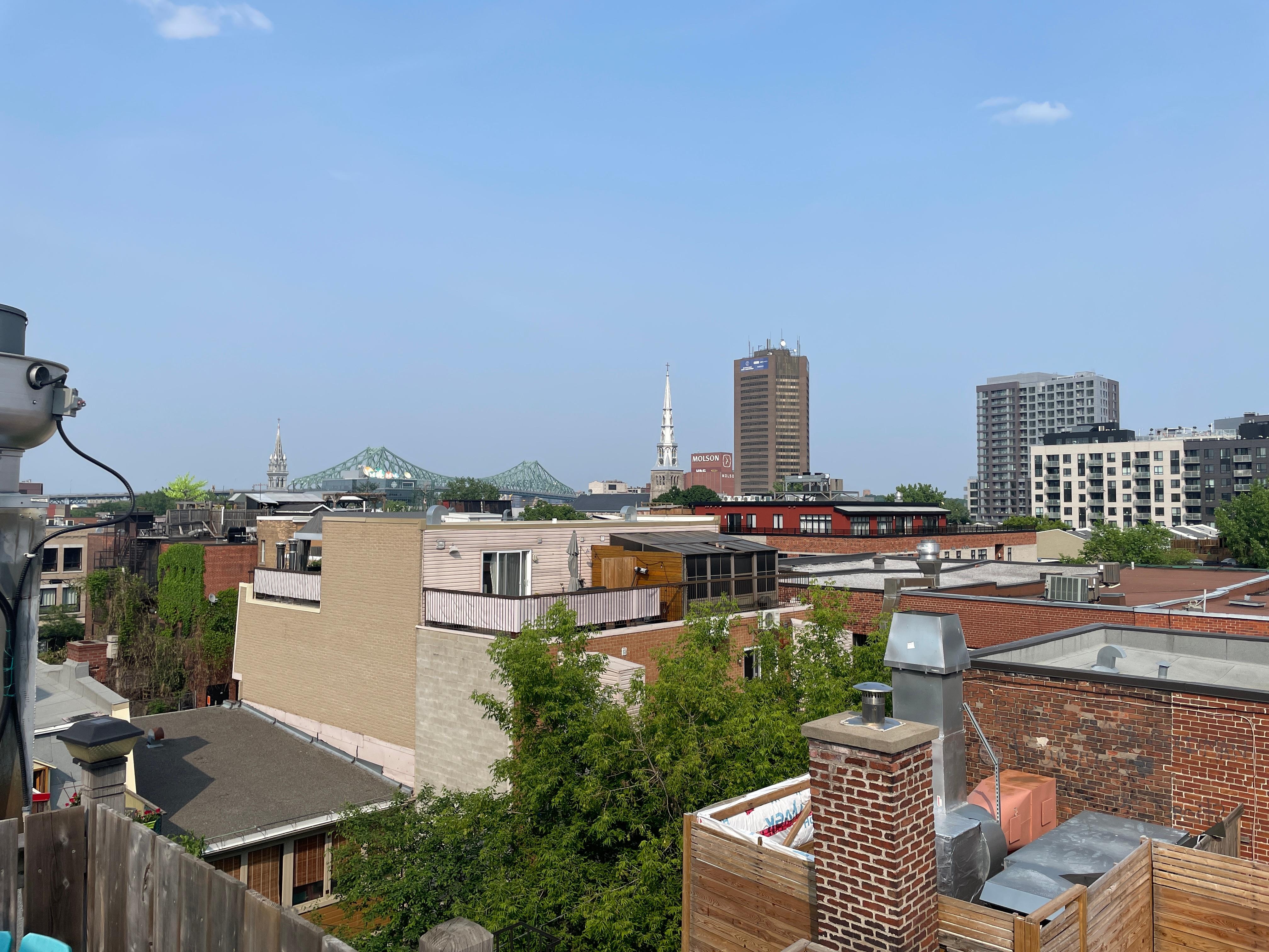 A view from the roof terrace. 