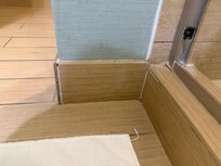 Poor tile repair, frayed towell