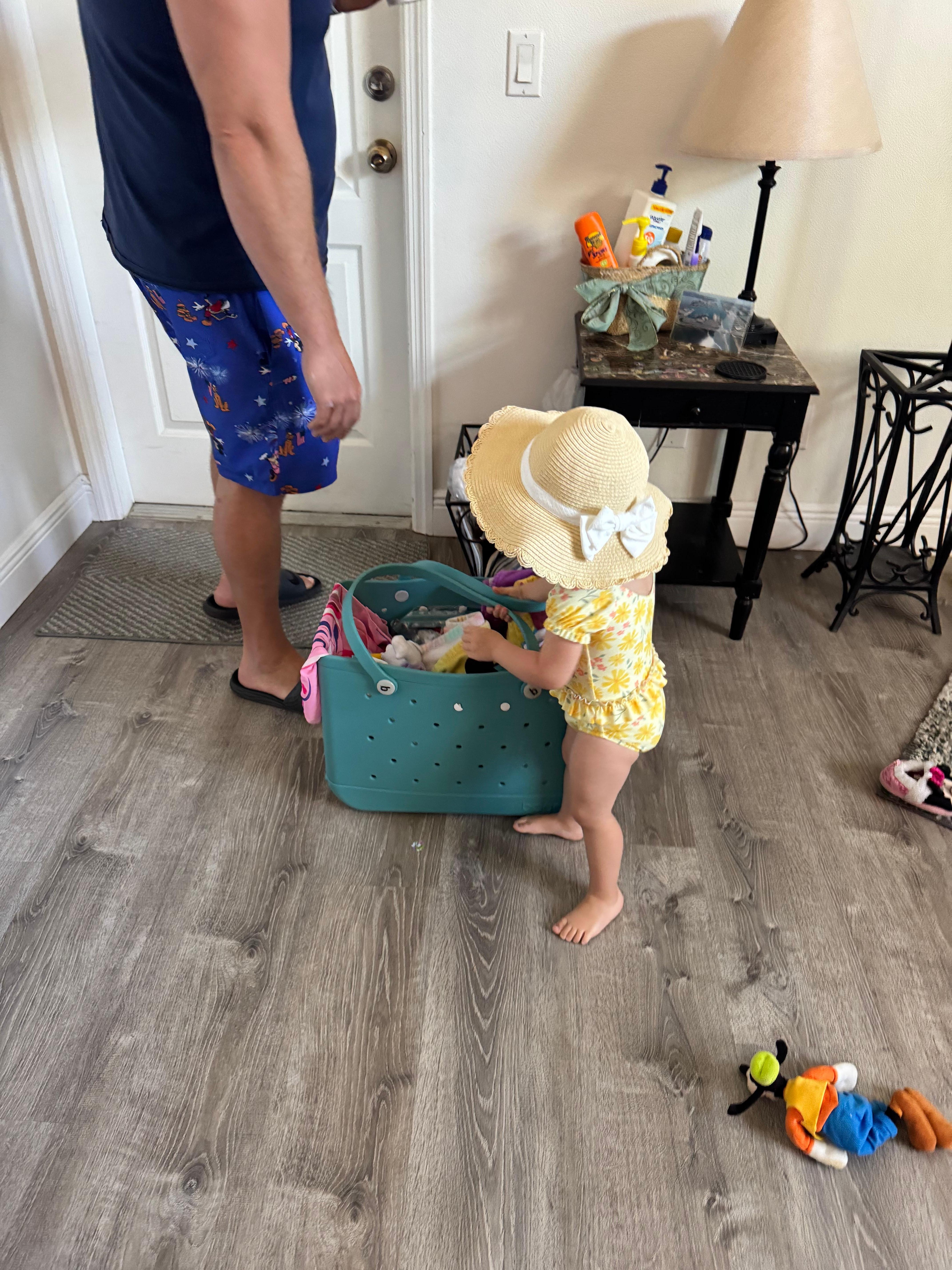 The floor is vinyl plank which is perfect!