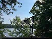 Serene view from the deck. The lake water is very nice and clear.
