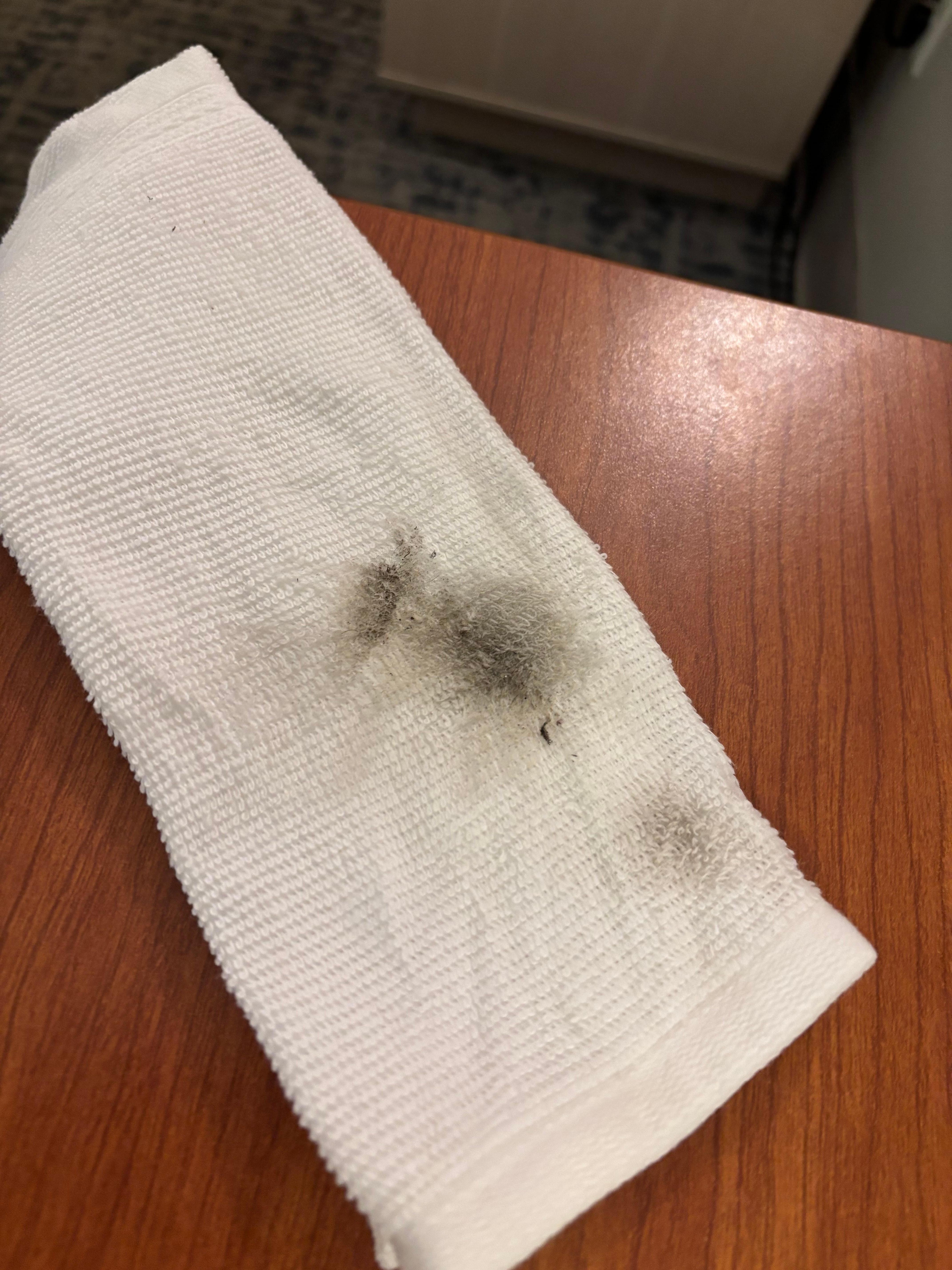 Dirt from wiping just one spot on the chair