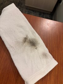 Dirt from wiping just one spot on the chair