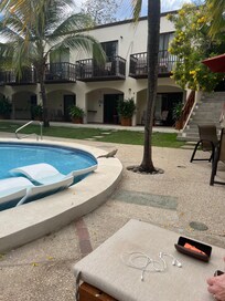 Quiet pool day with only one if the Coast lizards.