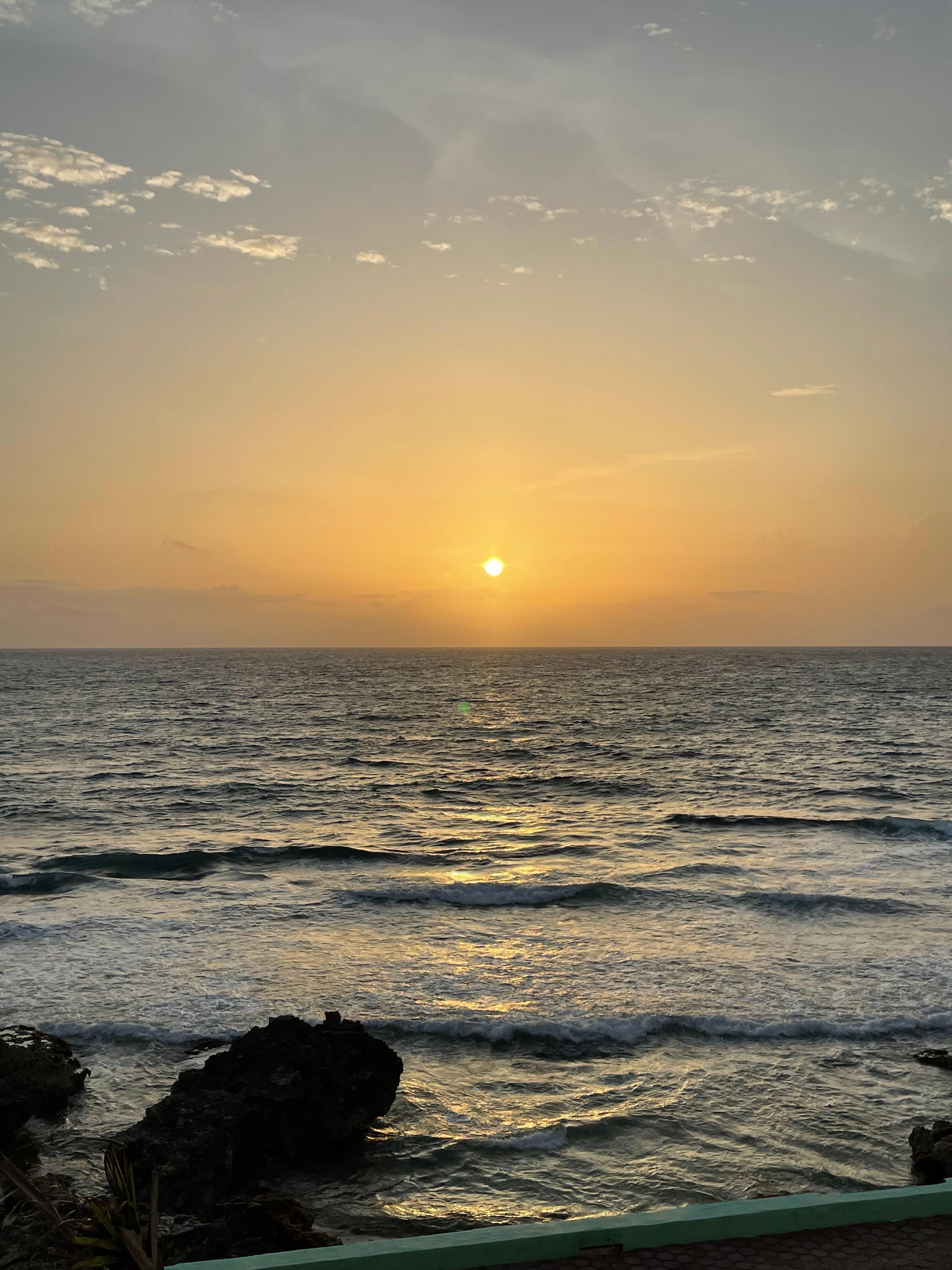 View from 3rd floor balcony at sunrise