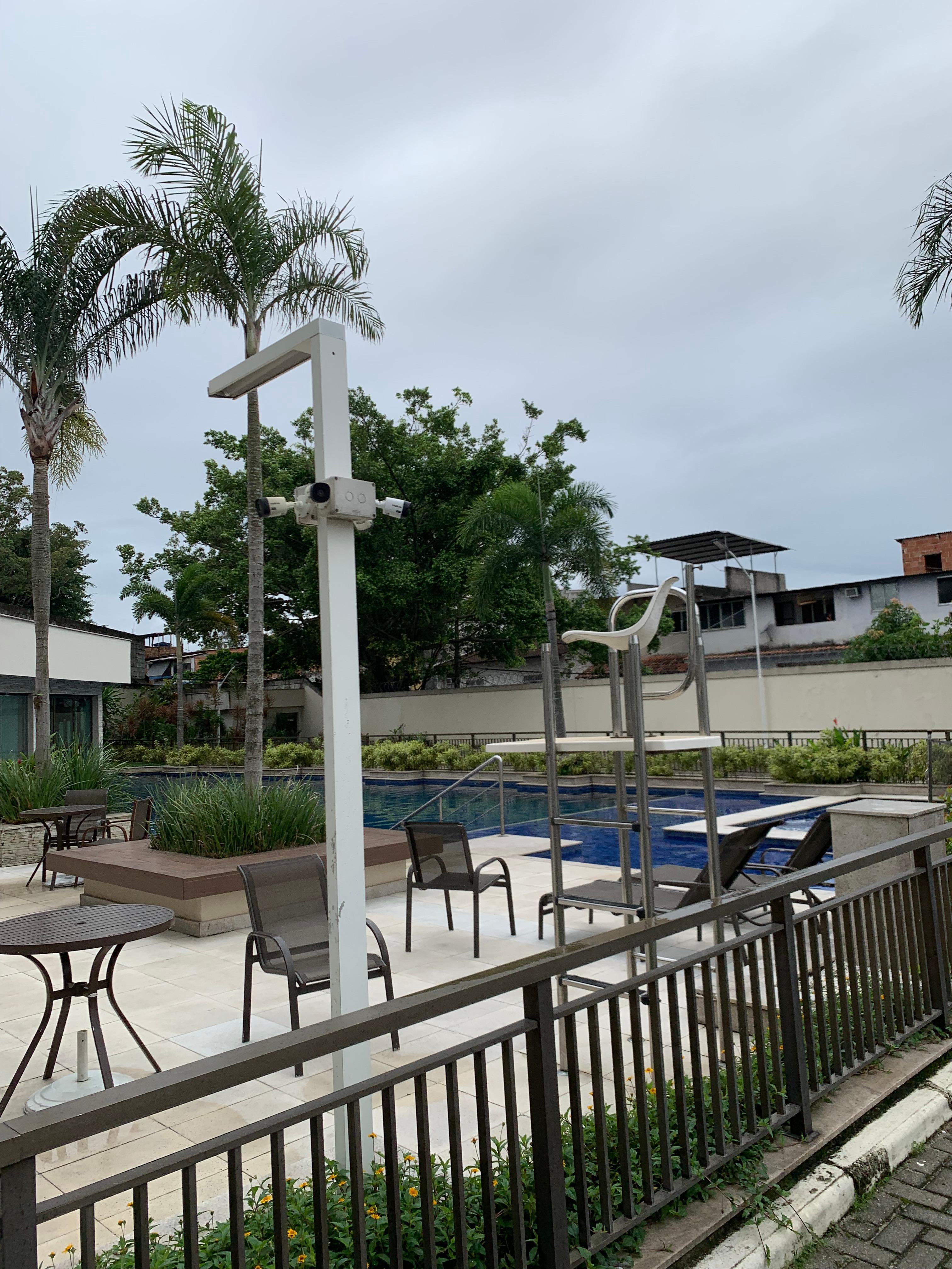 Área da piscina, academia e sauna