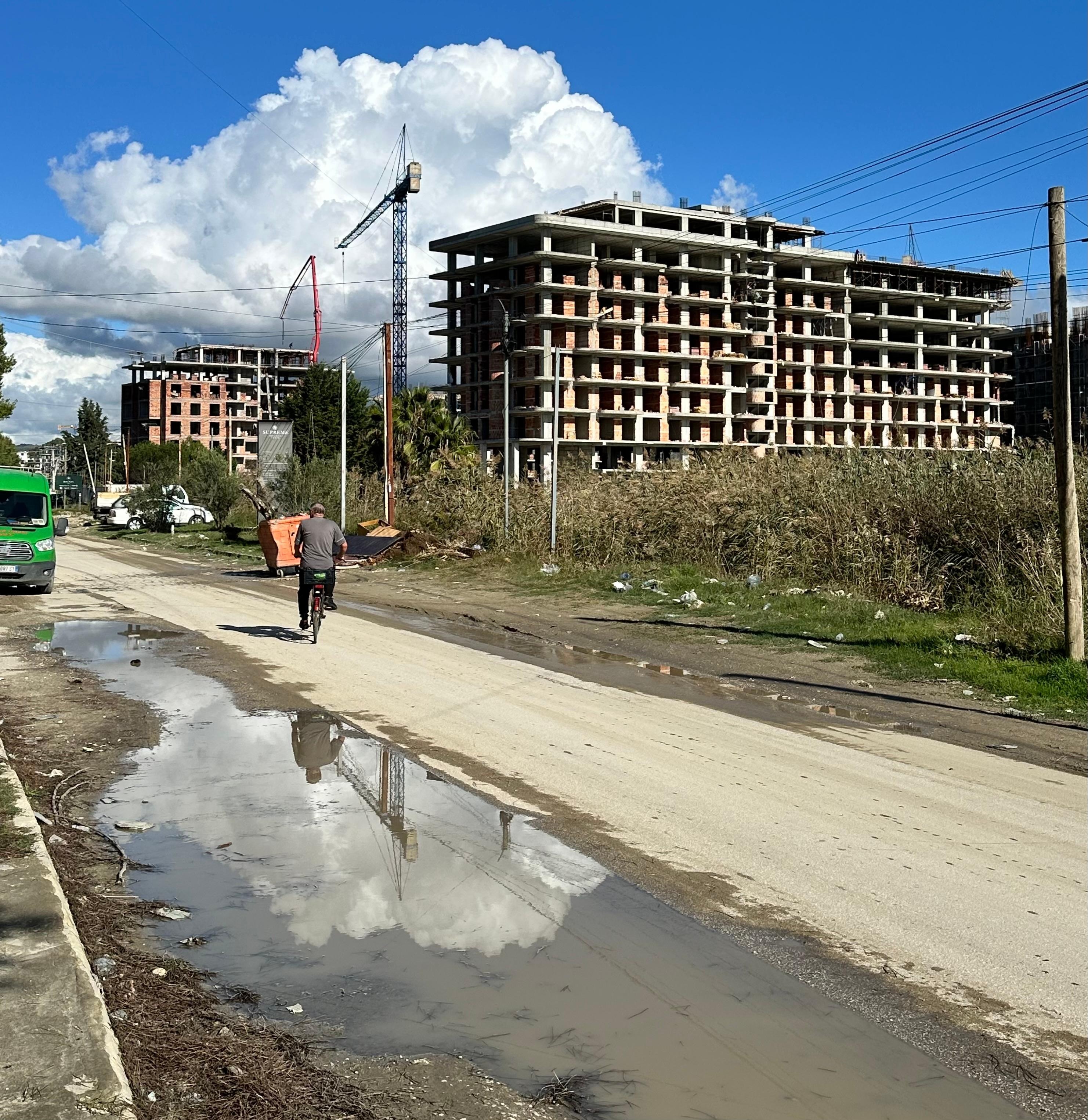 Main road behind hotel.