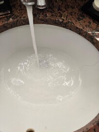 Took several minutes for the water to drain in the bathroom sink.