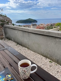 View from outdoor seating area, beautiful space.