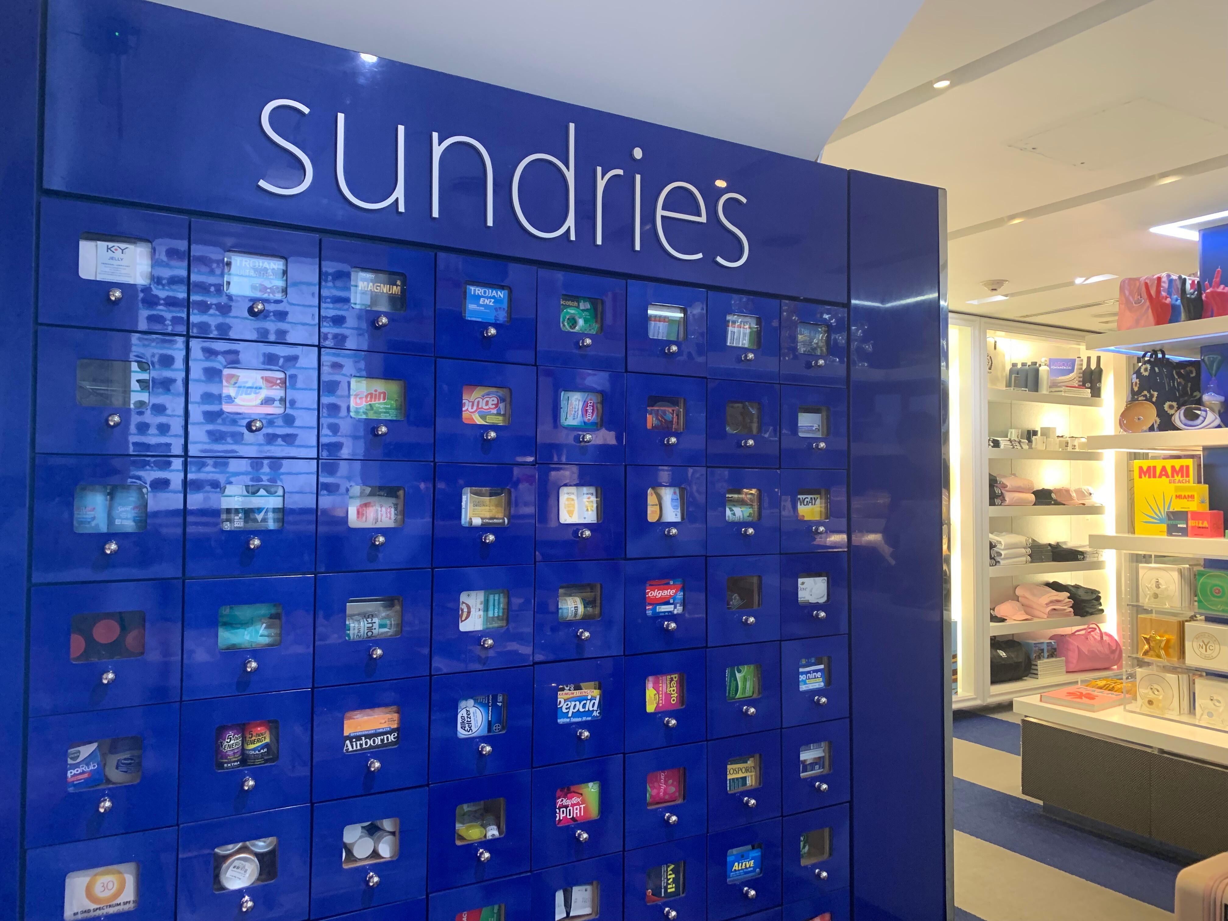 Store in hotel- nail clippers upper right .