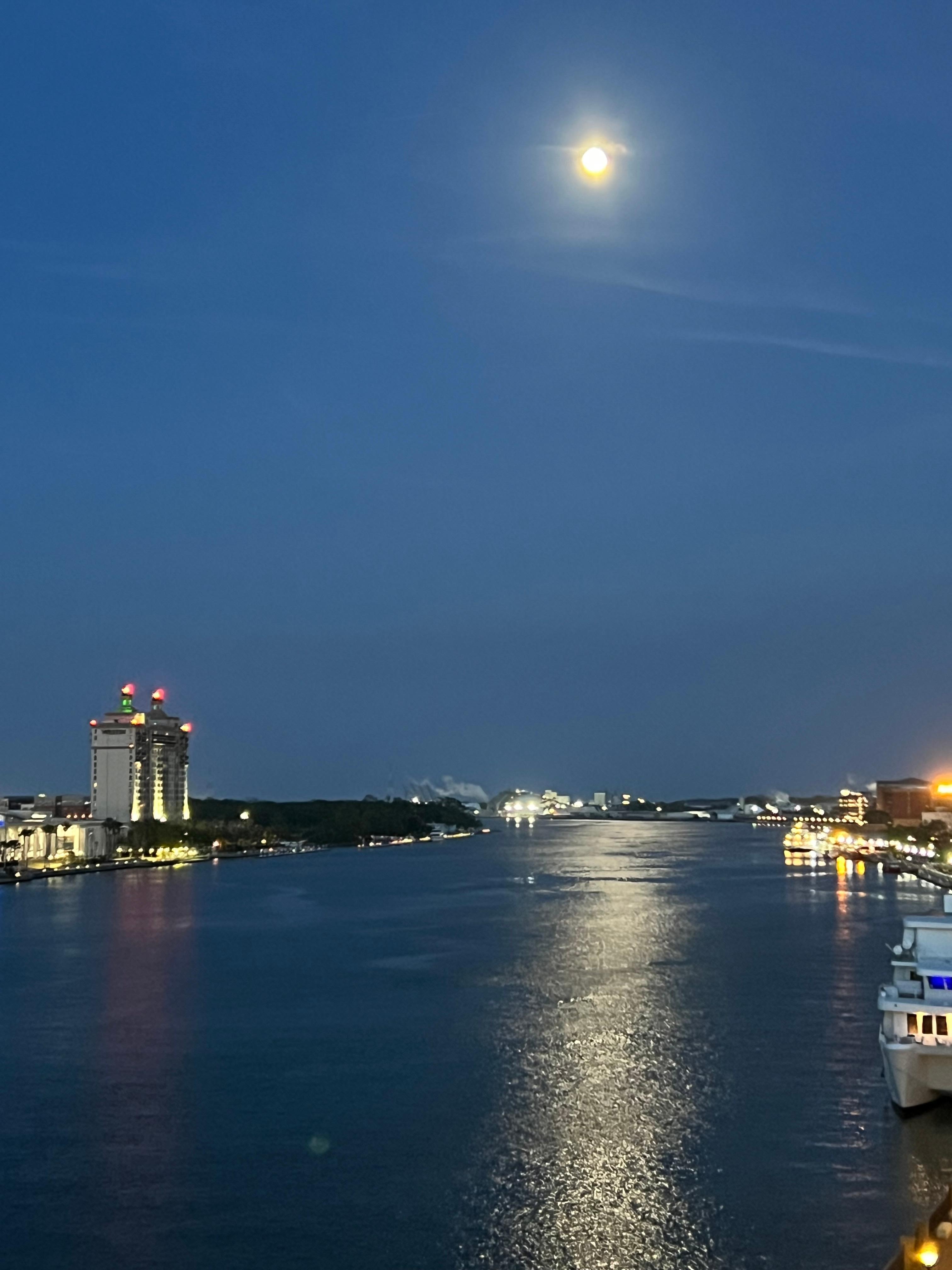 Evening outside the hotel.