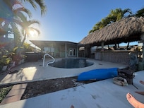 Beautiful evening backyard view