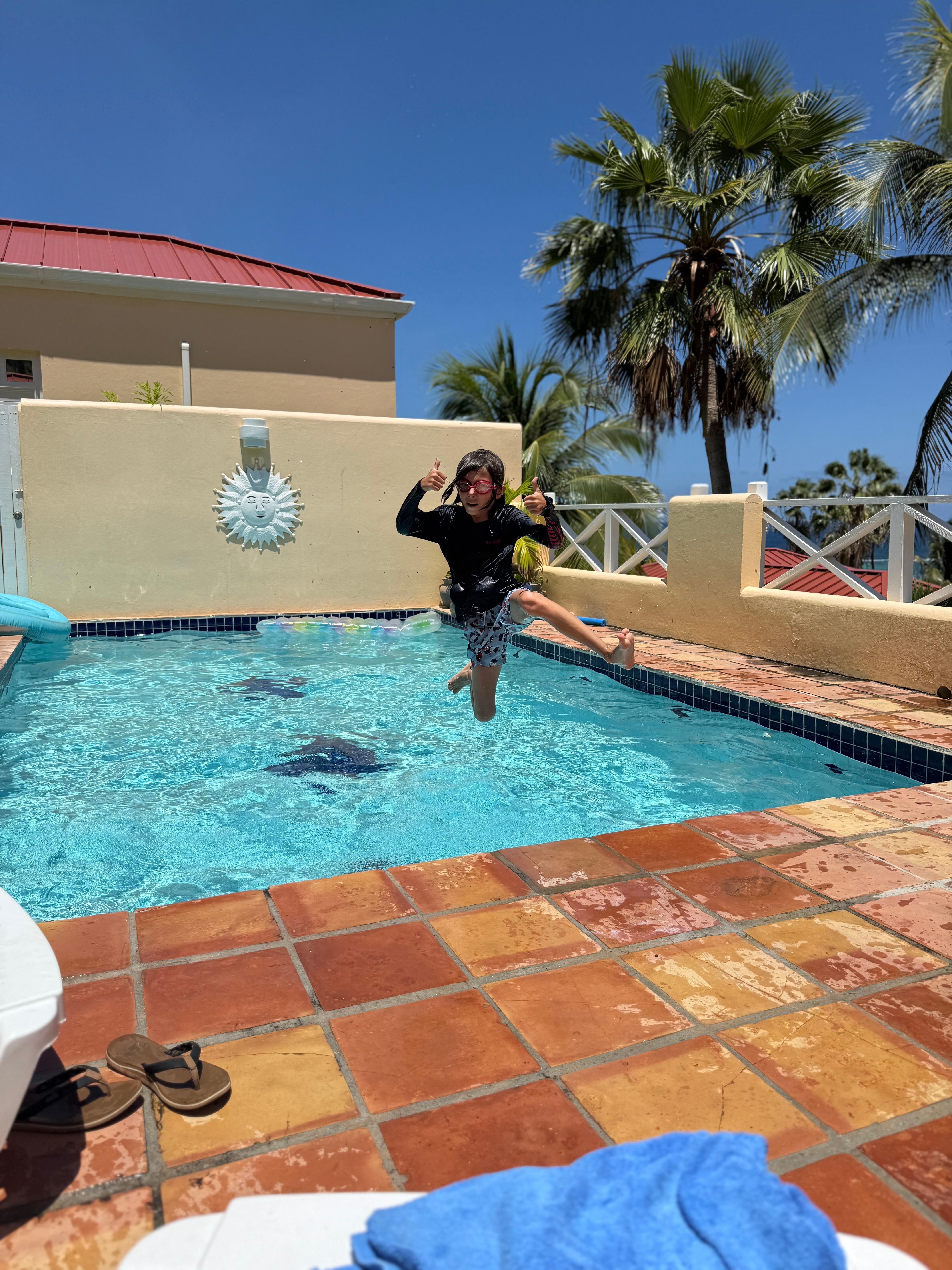 Pool time thumbs up