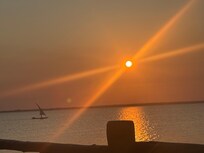 Sunset at the overwater villa
