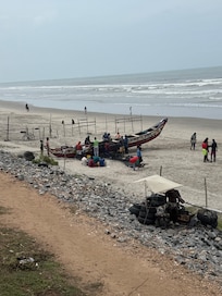 Checking out Labadi beach