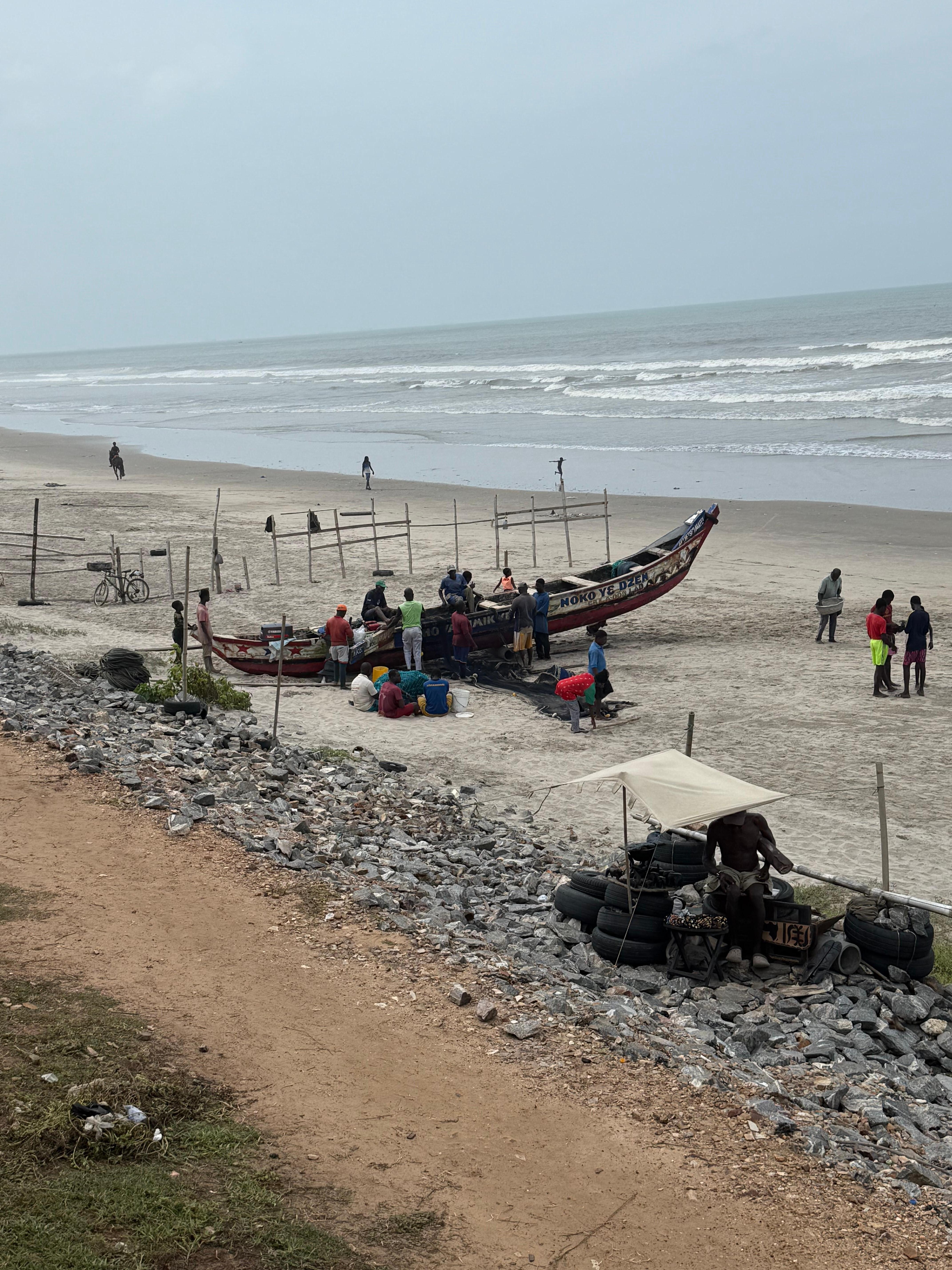 Checking out Labadi beach