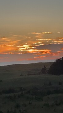 Sun setting over the Pacific as seen from the room