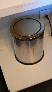 The trash can looked like it was dripping something