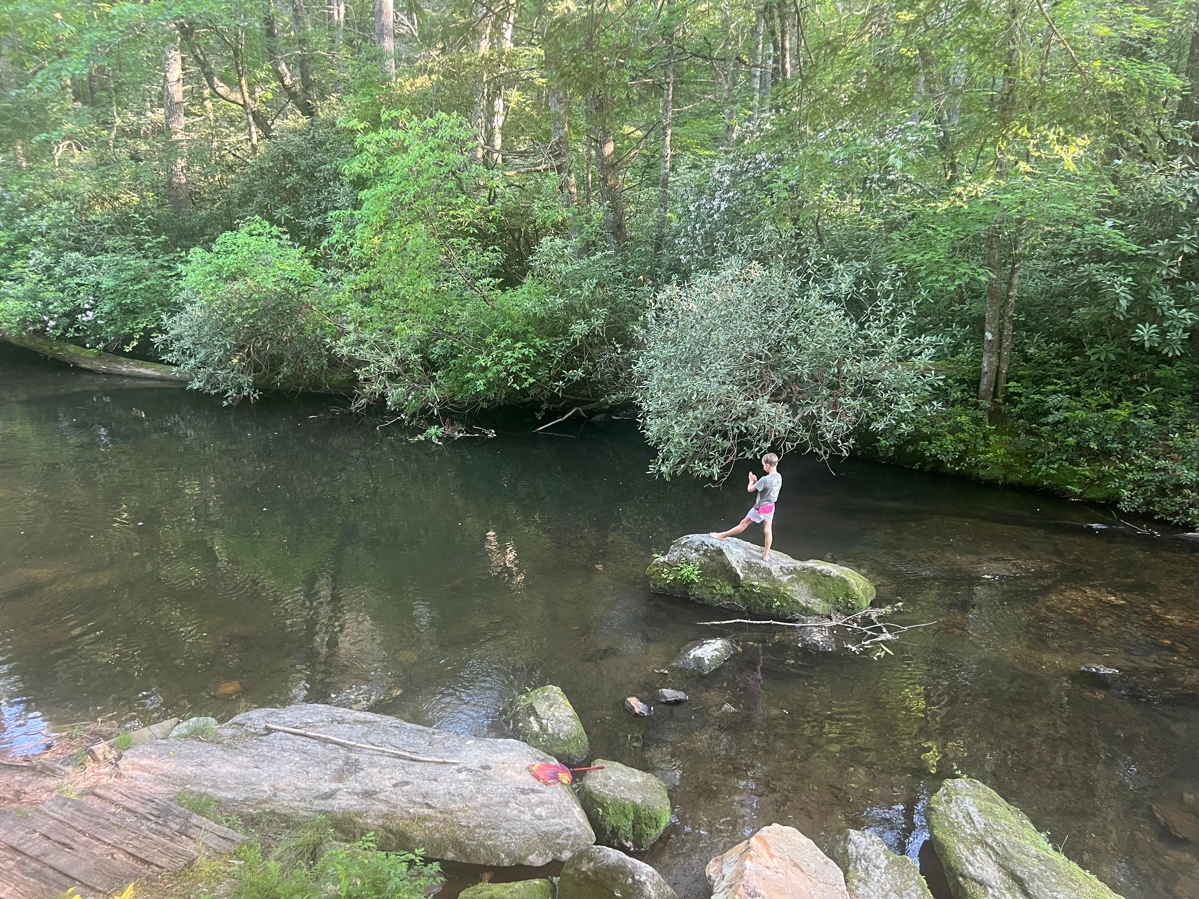 My husband and two boys enjoyed fly fishing on the creek right outside of the house. They also loved the sauna to warm up after wading in the creek. 