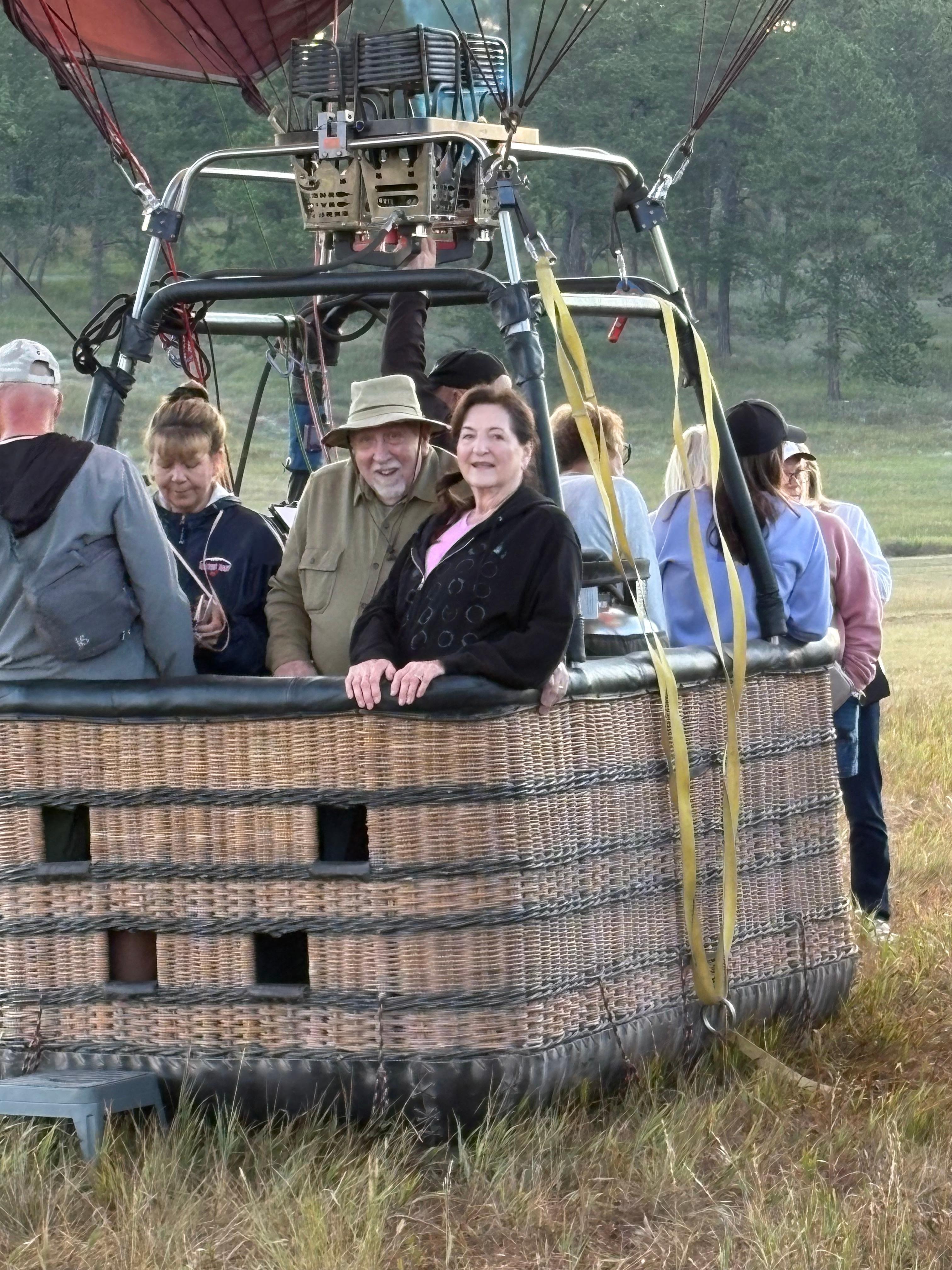 Our hot air balloon ride that took off in a field near the house