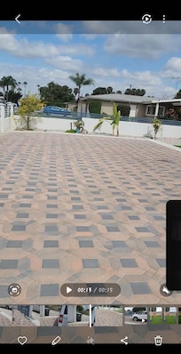 Tons of parking behind the awesome gate.