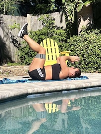 Room poolside for a little workout session.