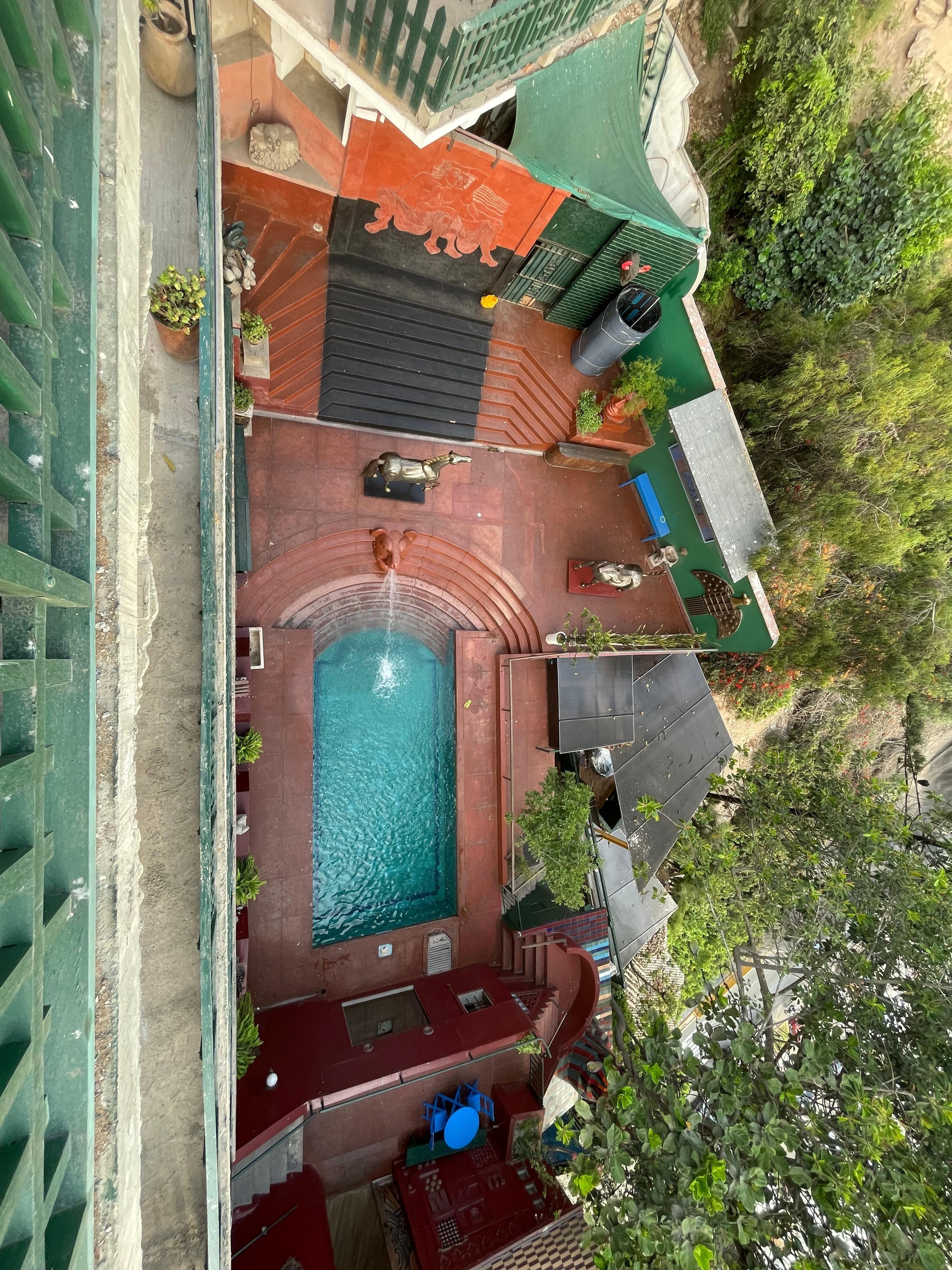 Pool surrounded by sculpture 