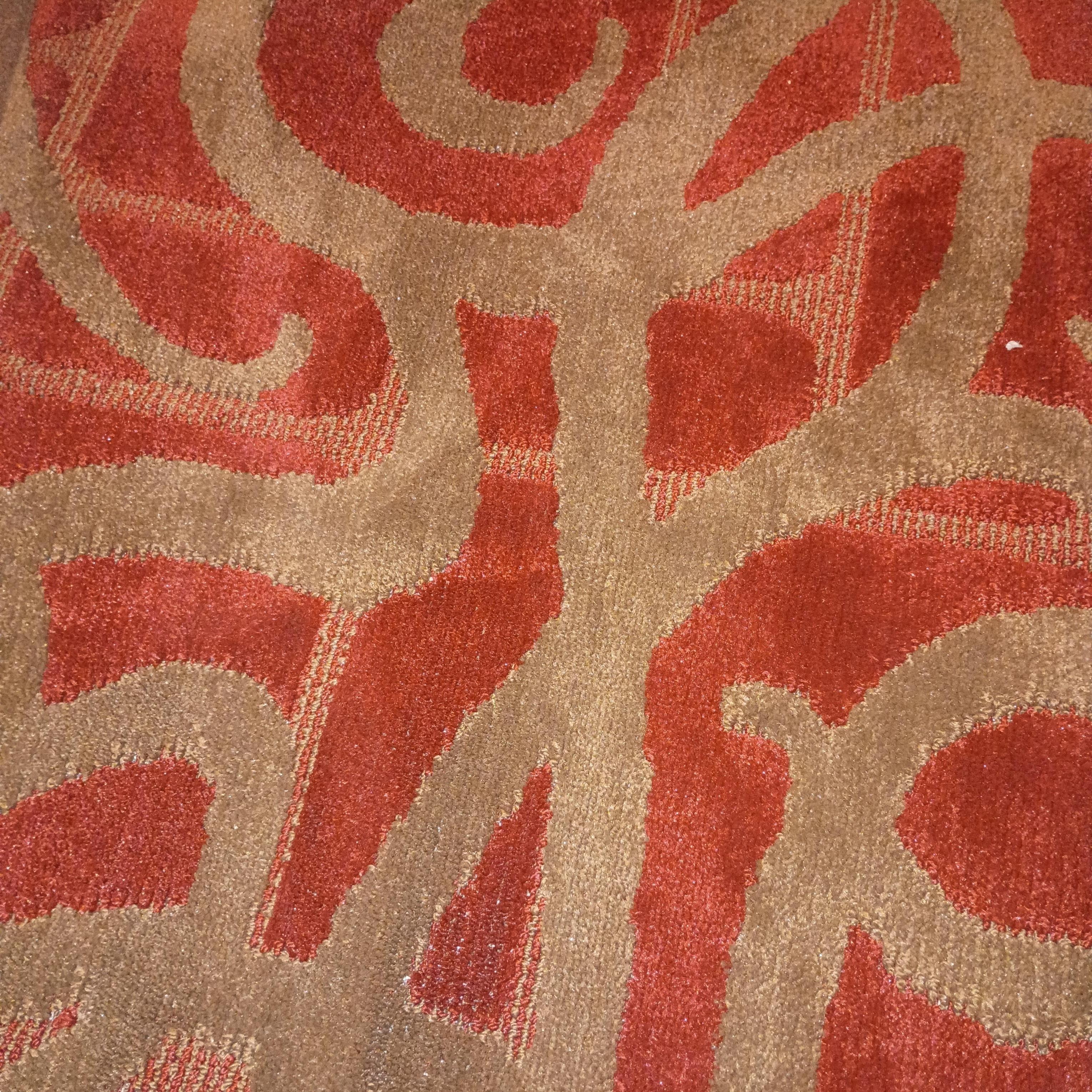 The dark color is dirt
Some carpet was loose