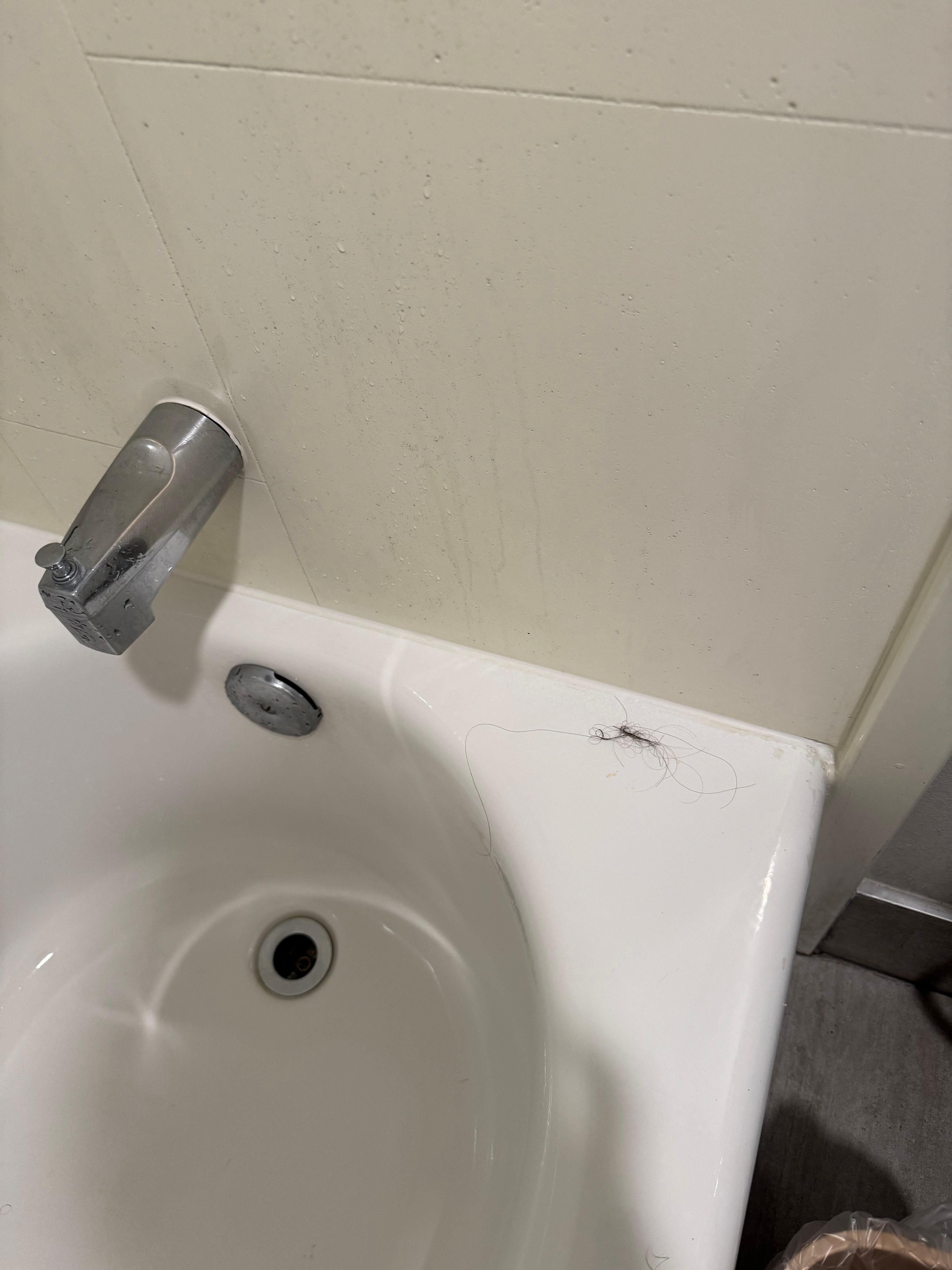 Hair on bathtub 