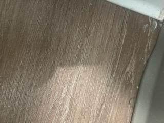 Hair on the bathroom floor 