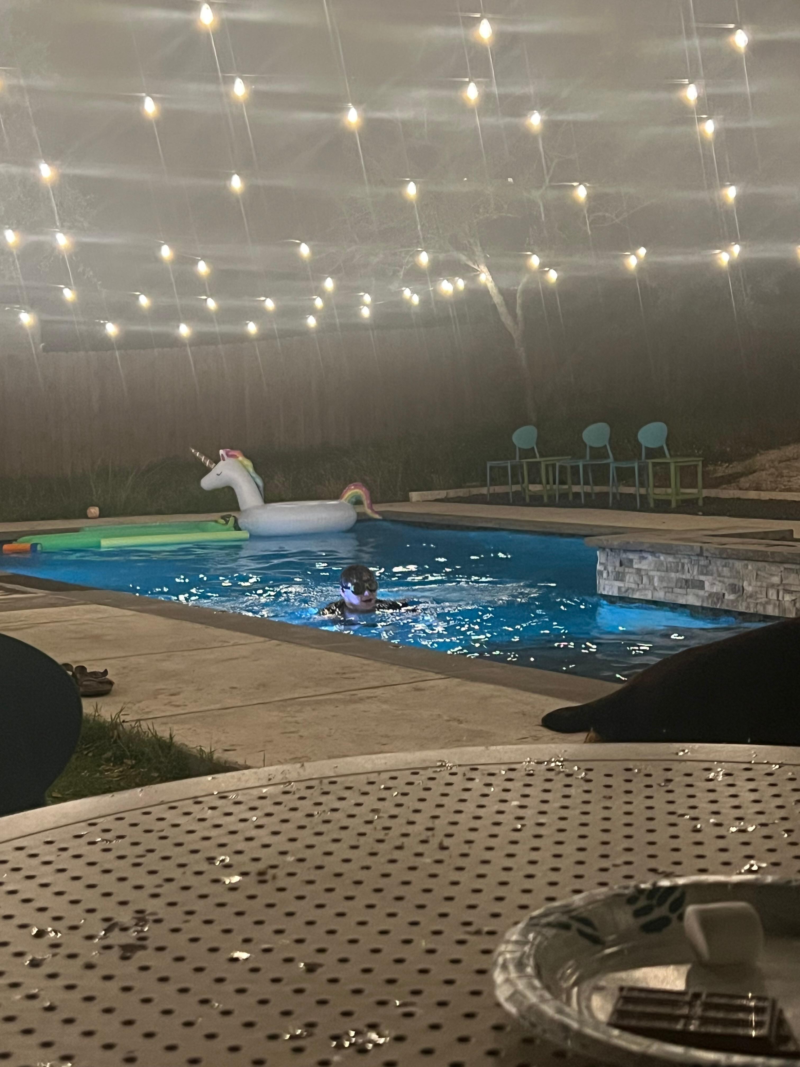 Swimming at night